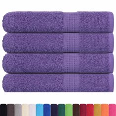 Vidaxl Brisače 4 kos vijolična 100x200 cm 360 g/m² 100% bombaž