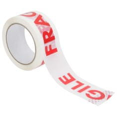 Vidaxl Pakirni trak 36 kosov z napisom FRAGILE bel 48 mm x 60 m