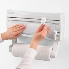 Vidaxl Stensko držalo za kuhinjske role Parat F2 bele barve 25771