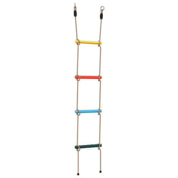 Vidaxl Lestev iz vrvi za otroke s 4 prečkami večbarvna