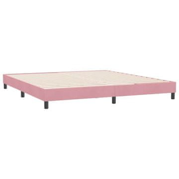 Vidaxl posteljni okvir brez vzmetnice roza 180x220 cm žamet