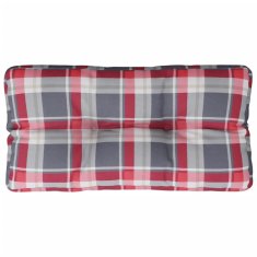 Vidaxl Blazina za kavč iz palet rdeča karo 80x40x12 cm