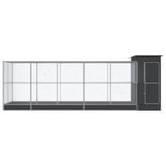 Vidaxl Voliera s podaljškom srebrna 623x203x216 cm jeklo