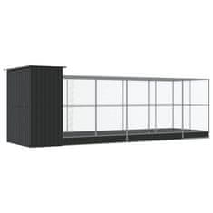 Vidaxl Voliera s podaljškom srebrna 623x203x216 cm jeklo