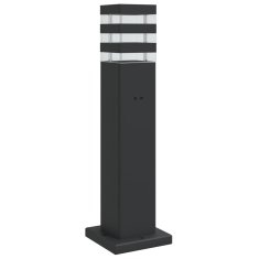 Vidaxl Zunanja talna svetilka z vtičnico črna 50 cm aluminij