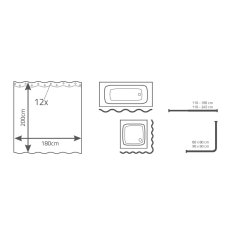 Vidaxl Zavesa za tuš Satin White 180x200 cm