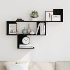 Vidaxl Stenska polica črna hrast 100x15x70 cm inženirski les