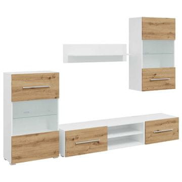 Vidaxl 5 kosov TV enote z LED osvetlitvijo Artisan Oak Engineered Wood