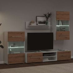 Vidaxl 5 kosov TV enote z LED osvetlitvijo Artisan Oak Engineered Wood