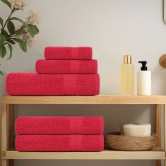 Vidaxl Brisače za savno 4 kos rdeča 80x200 cm 360 g/m² 100% bombaž