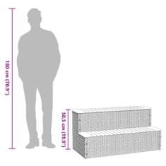 Vidaxl Korak za masažno kad bel 100x50x50,5cm poli ratan/trden akacija