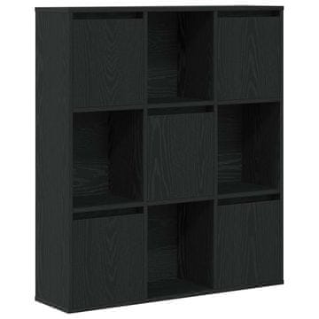 Vidaxl Knjižna omara črna hrast 89x24x101,5 cm inženirski les