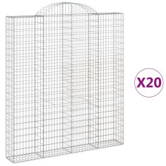 Vidaxl Obokane gabion košare 20kosov 200x30x220/240cm pocinkano železo