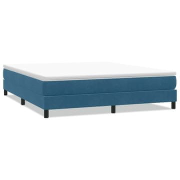 Vidaxl Box spring postelja brez vzmetnico temno modra 180x220 cm žamet