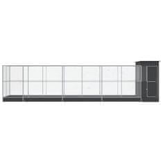 Vidaxl Voliera s podaljškom srebrna 830x203x216 cm jeklo
