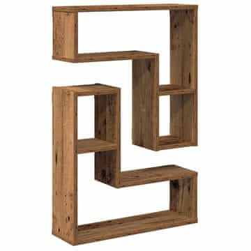 Vidaxl Stenske police za kocke 2 kosa starega lesa 50x15x50 cm