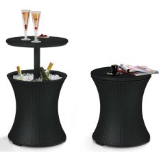 Vidaxl Hladilni bar Pacific Rattan antracitne barve
