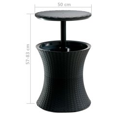 Vidaxl Hladilni bar Pacific Rattan antracitne barve
