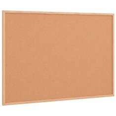 Vidaxl Tabla iz plute z okvirjem iz masivnega borovega lesa 80x55 cm