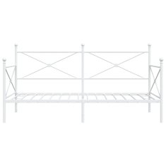 Vidaxl Dnevna postelja brez vzmetnice Bela 100x190 cm Jeklo