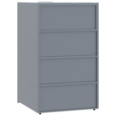 Vidaxl Lopa za smetnjak za 1 smetnjak siva 69x79x117 cm jeklo