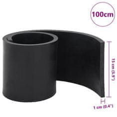 Vidaxl Gumijasti rob za snežni plug črn 100x15x1 cm
