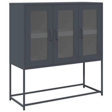 Vidaxl Komoda antracitna 100,5x39x107 cm hladno valjano jeklo