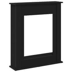 Vidaxl Okvir za kamin črn hrast 75x20x87,5 cm inženirski les
