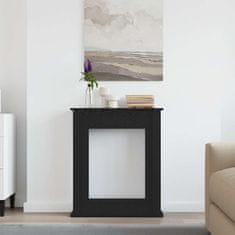 Vidaxl Okvir za kamin črn hrast 75x20x87,5 cm inženirski les