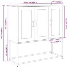 Vidaxl Komoda antracitna 100,5x39x107 cm hladno valjano jeklo