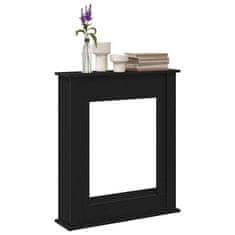 Vidaxl Okvir za kamin črn hrast 75x20x87,5 cm inženirski les