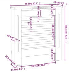 Vidaxl Pokrov za radiator MDF bel 78 cm