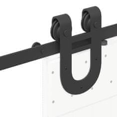 Vidaxl Komplet opreme za drsna vrata 183 cm jeklo črne barve