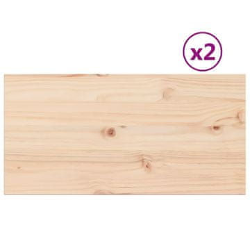 Vidaxl Mizna plošča 2 kosa 80x40x1,7 cm pravokotna trdna borovina