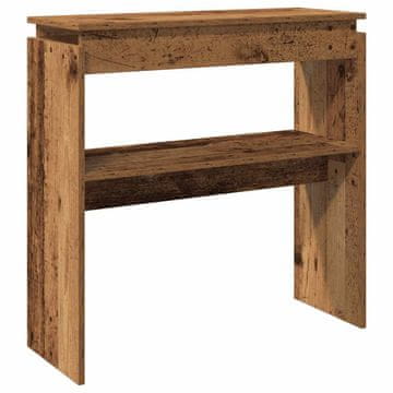 Vidaxl konzolna miza Stari les 80x30x80 cm inženirski les