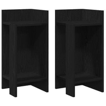 Vidaxl Stranske mize s polico 2 kosa črna 25,5x27x60 cm