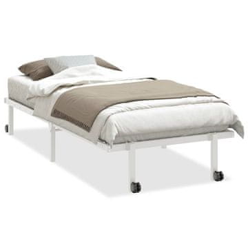 Vidaxl posteljni okvir brez vzmetnice zložljiv beli 90x190 cm jeklo