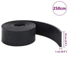 Vidaxl Gumijasti rob za snežni plug črn 250x10x1 cm