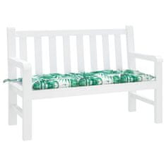 Vidaxl Blazina za vrtno klop vzorec listov 120x50x7 cm oxford tkanina