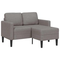 Vidaxl 2-sedežni kavč z ležiščem v obliki črke L taupe 125 cm tkanina