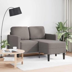 Vidaxl 2-sedežni kavč z ležiščem v obliki črke L taupe 125 cm tkanina