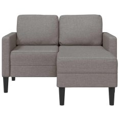 Vidaxl 2-sedežni kavč z ležiščem v obliki črke L taupe 125 cm tkanina