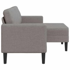 Vidaxl 2-sedežni kavč z ležiščem v obliki črke L taupe 125 cm tkanina