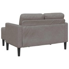 Vidaxl 2-sedežni kavč z ležiščem v obliki črke L taupe 125 cm tkanina