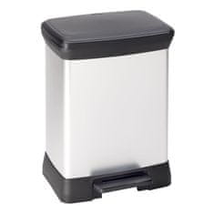 Vidaxl Koš za smeti s pedalom Deco pravokoten 30 L srebrn