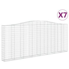 Vidaxl Obokane gabion košare 7 kosi 400x30x160/180 cm pocinkano železo