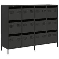 Vidaxl Komoda črna 135x39x103,5 cm hladno valjano jeklo