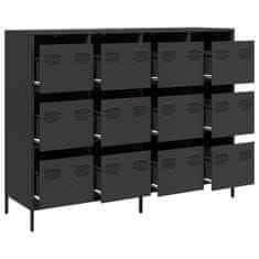 Vidaxl Komoda črna 135x39x103,5 cm hladno valjano jeklo