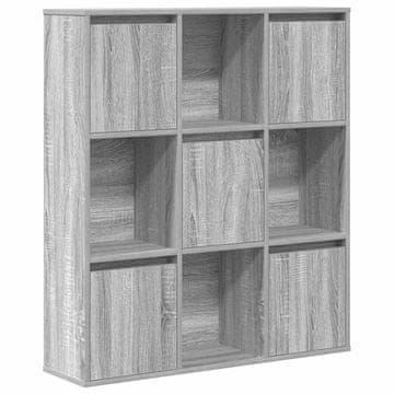Vidaxl Knjižna omara siva sonoma 89x24x101,5 cm inženirski les