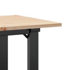 Vidaxl Klubska mizica O okvir 90x40x45 cm trdna borovina jeklo